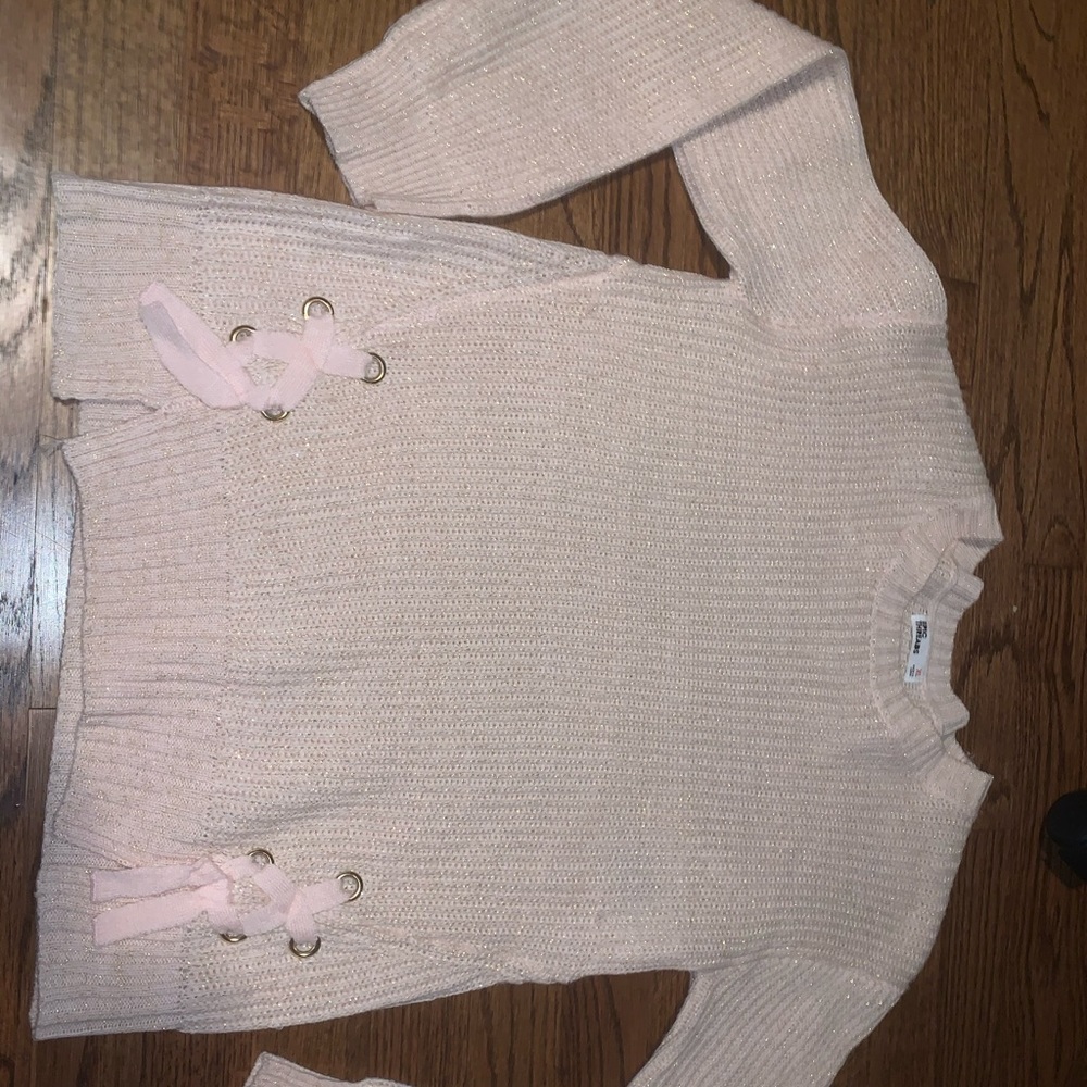 pink knit sweater
